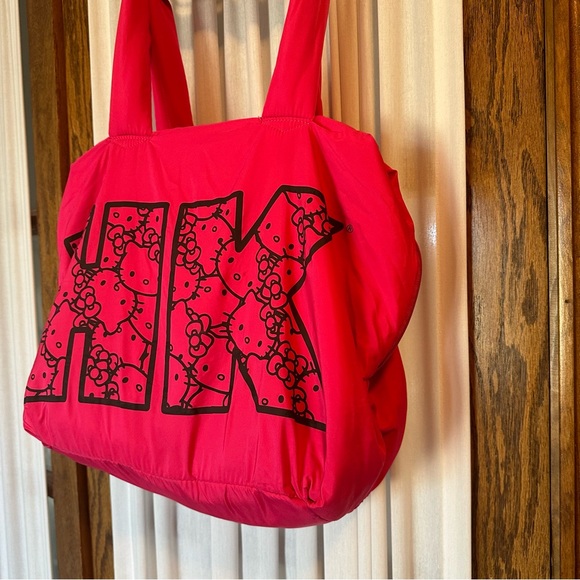 Hello Kitty Bright Pink Lightweight Puffy Tote Handbag - Picture 4 of 11